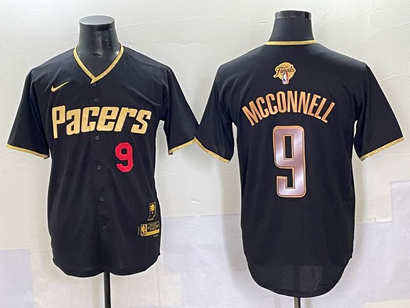 Men 2025 Indiana Pacers #9 Mcconnell Black Joint Name NBA Jersey style 24->indiana pacers->NBA Jersey